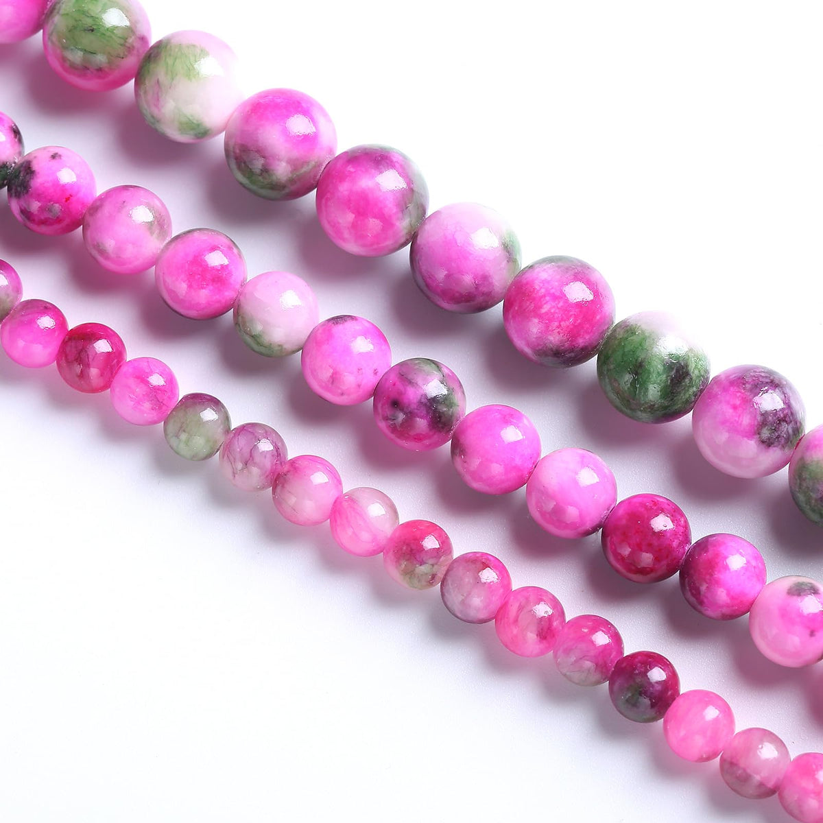 6MM 60PCS Pink Green Persian Jade Spacer Loose Beads for Jewelry Making DIY Bracelet Necklace