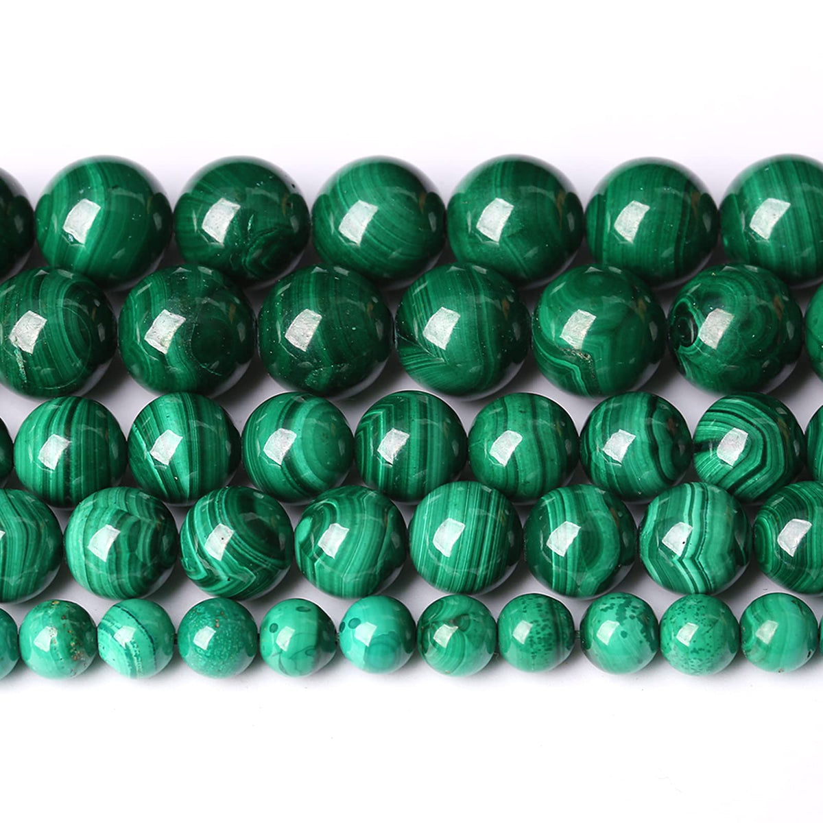 8MM 23PCS Natural Stone Green Malachite 3A Grade Gemstone Loose Beads for Jewelry Making DIY Bracelet