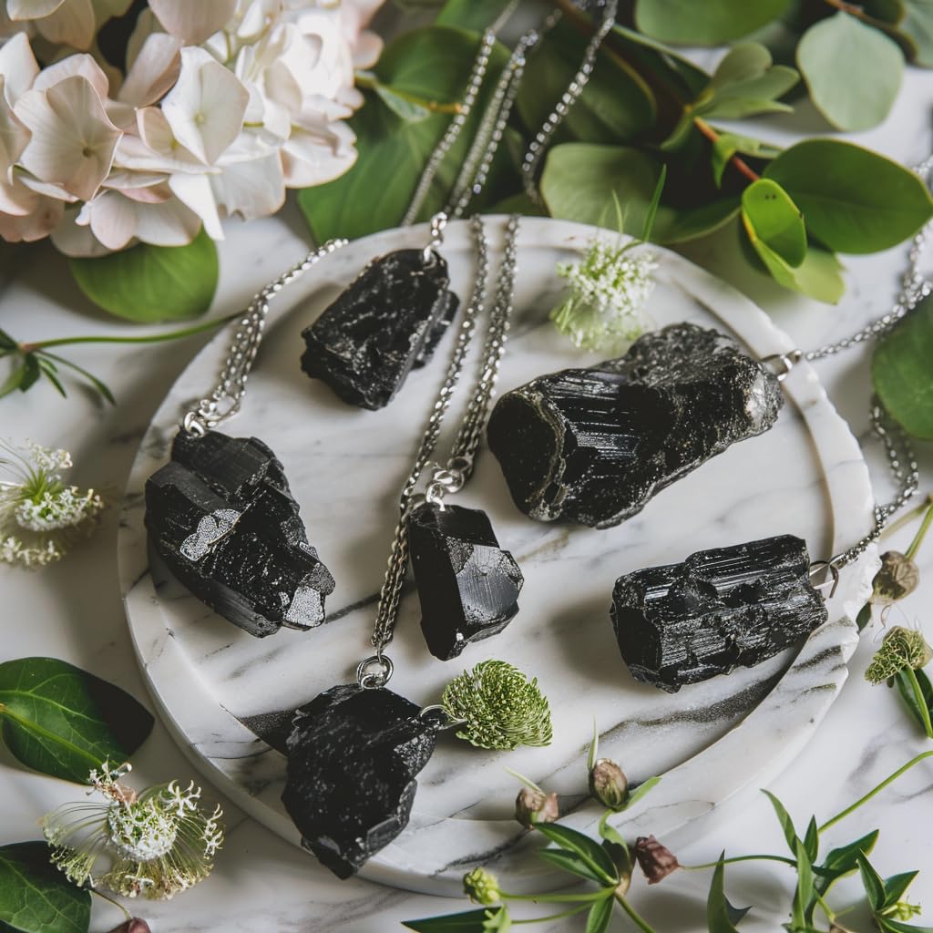 Luckeeper 0.5 lb Black Tourmaline Bulk Raw Crystals and Healing Stones for Tumbling, Wire Wrapping, Wicca Reiki,Meditation
