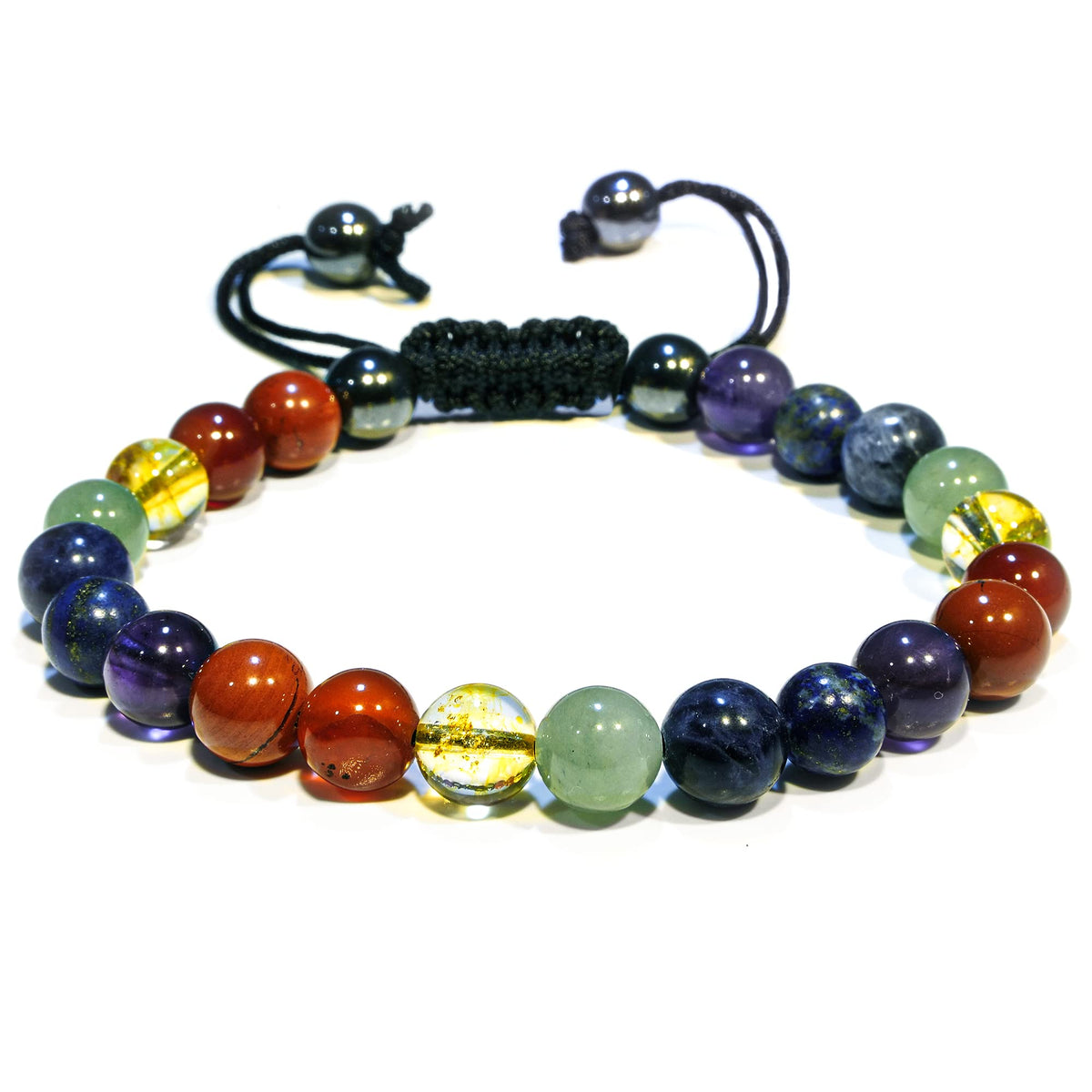 ANAYA AGATE Healing Crystal Bracelet – Chic Gemstone Bracelet for Men and Women – 8mm Round Bead Bracelets for Spiritual Healing, Protection, Positive Energy - Seven Chakra