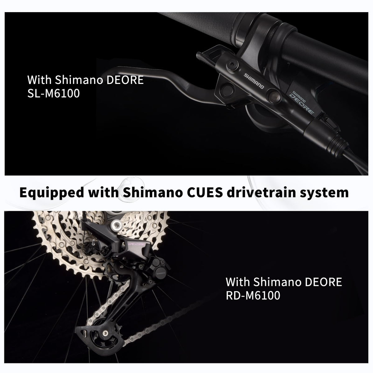 SAVADECK Carbon Fiber Mountain Bike with Shimano Deore M6100 12-Speed, MTB Bicycle with Hydraulic Disc Brakes(White, 27.5 * 15)