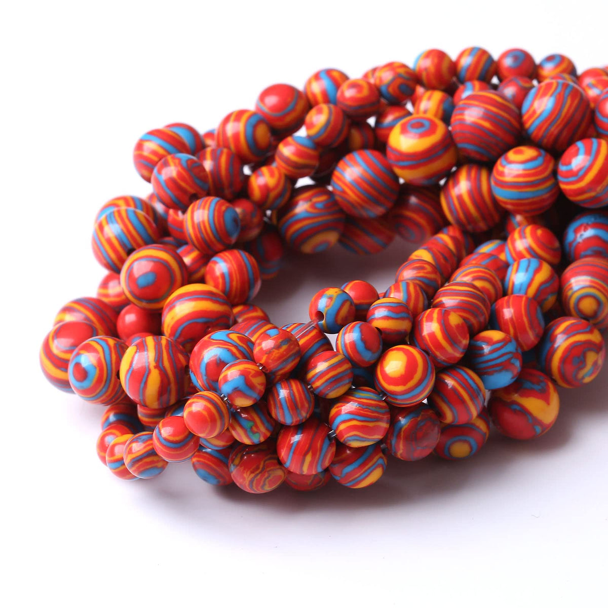 90PCS 4MM Red Malachite Stone Beads Natural Gemstone Round Stone Beads for Jewelry Making DIY Energy Bracelet 15"