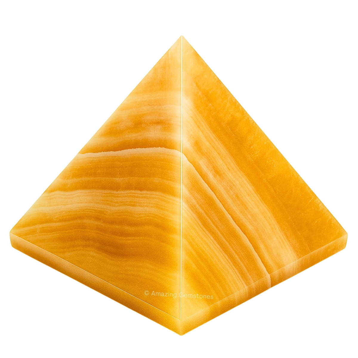 Amazing Gemstone Yellow Calcite Pyramid Crystal Healing Stones - 2" Great Pyramid Figurine of Natural Stone Pyramid for Meditation, Reiki, Chakra Balancing and Crystal Pyramids Grid