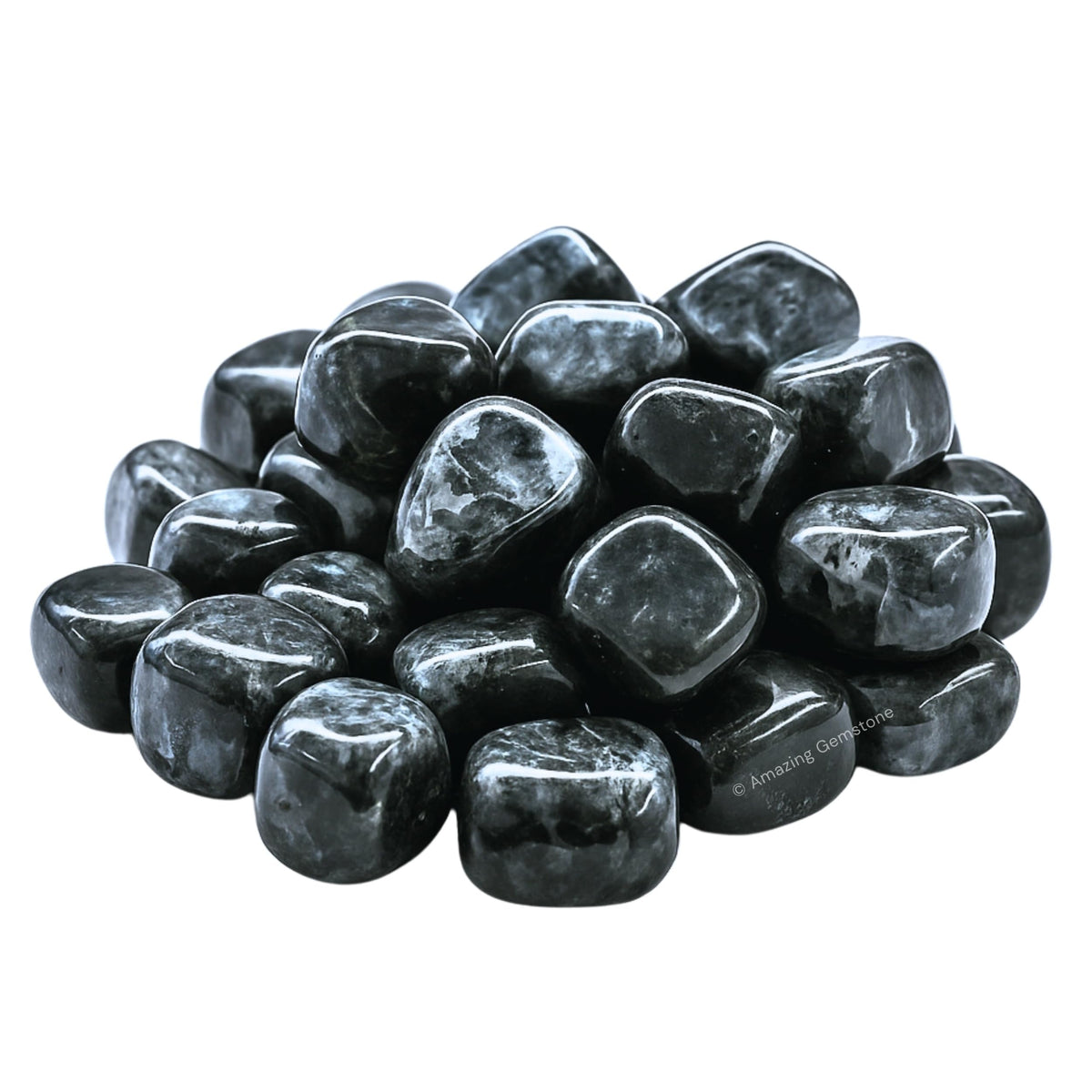 Amazing Gemstone Larvikite Crystals&Healing Stones Tumbled - 1 oz Larvikite Stone Gem Stones, Healing Stones for Energy Balance, Stress Relief - Premium Polished Gems Rocks for Meditation&Wellness