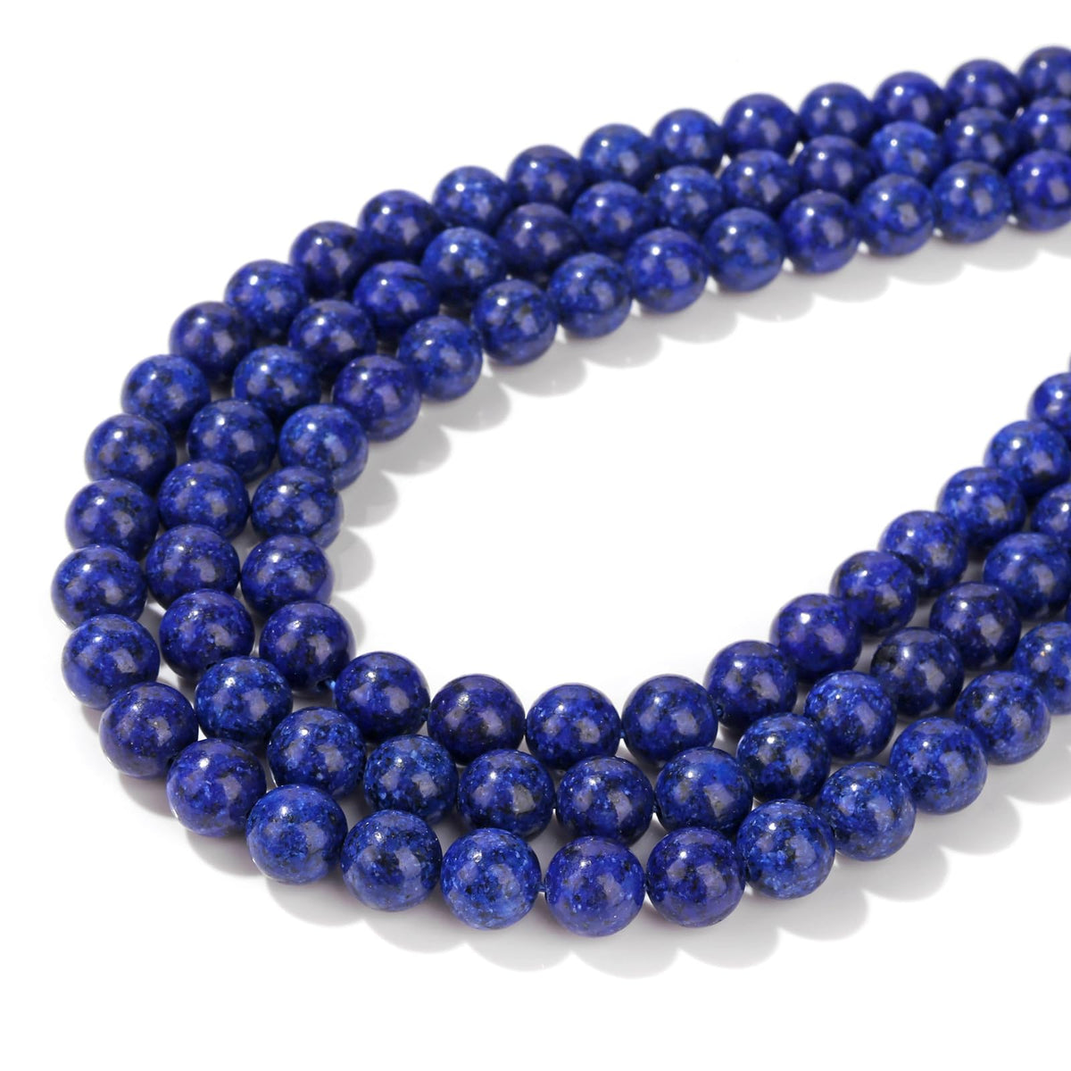 Risyfjew 50PCS 8mm Natural Lapis Lazuli Beads Gemstone Round Loose Beads for Jewelry Making Chakra Crystal Stone Beads for Bracelets Necklace Earrings Making Supplies (50pcs/Strand)