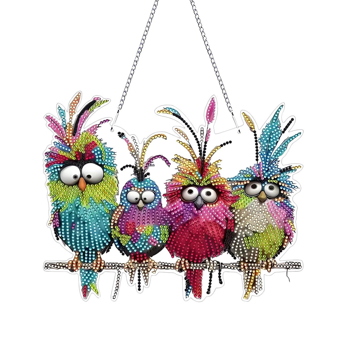 NQRSBUI DIY Hanging Diamond Art Kits for Adults, Bird Double Sided Diamond Art Painting Suncatchers Pendants, Crystal Gem Craft Painting Kit for Home Garden Wall Decor Gift (Bird)