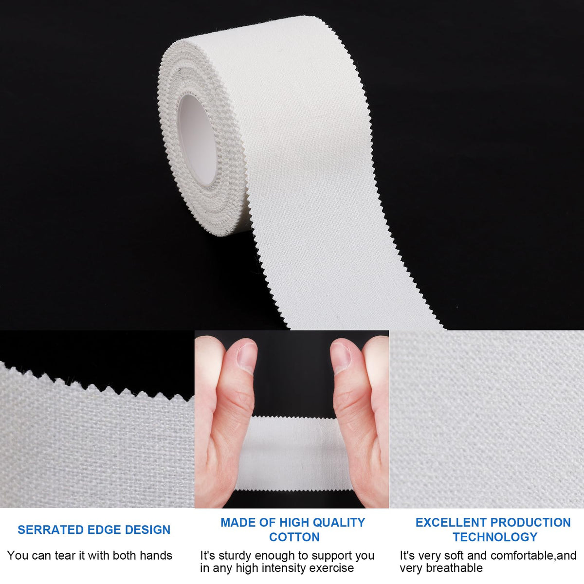 CHMI Athletic Tape,White Sports Tape (32 Pack), 320 Yards Rolls Very Strong Easy Tear NO Sticky Residue Best Tape for Gymnastics Climbing Bat Injuries Medical (1.5 Inch X 320 Yards).