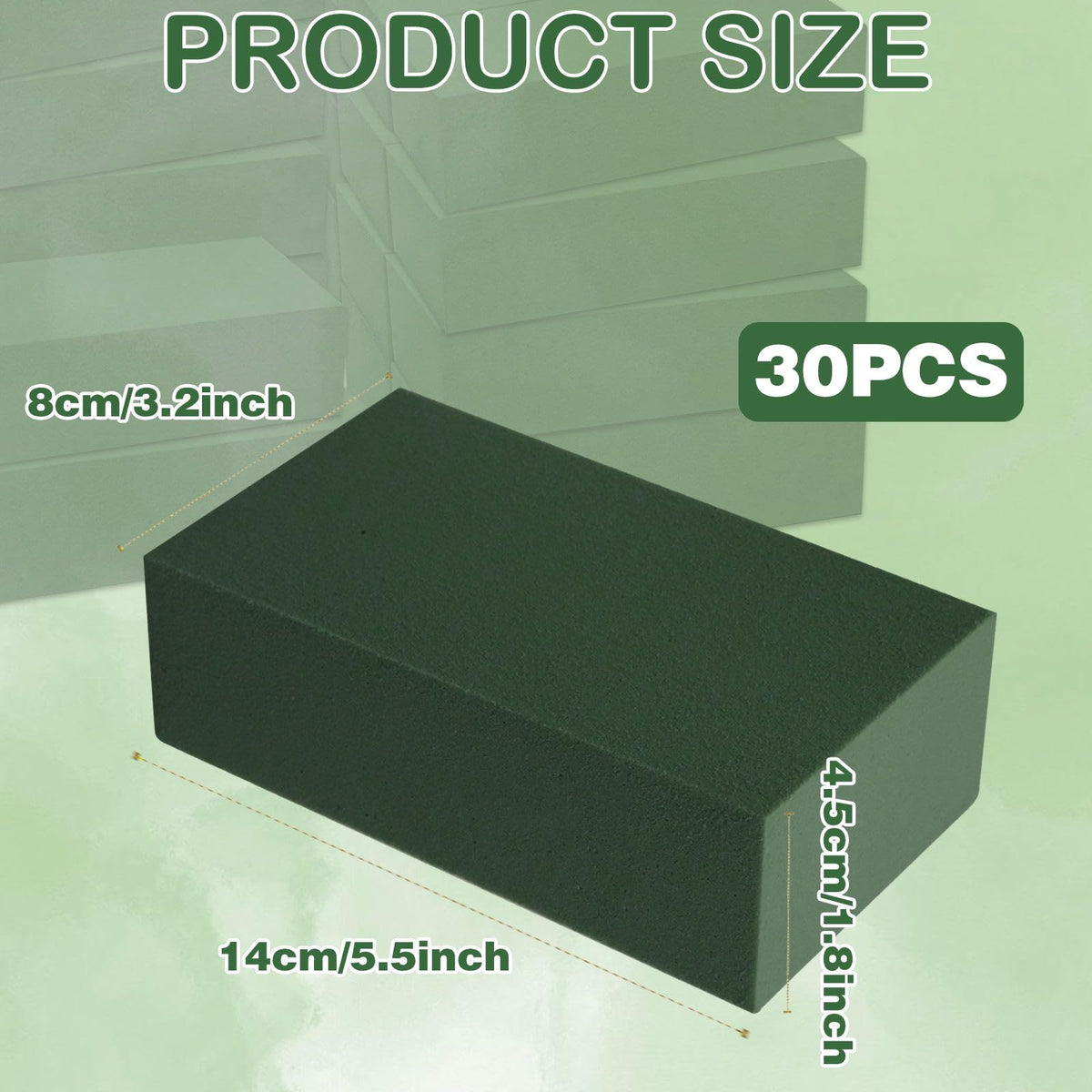 CANIPHA 30Pieces Floral Foam Blocks, Green Floral Foam for Flower Arrangements, Flower Foam Blocks Florist Foam Dry Foam Plant Foam Wet Foam for Artificial Flowers, (5.5 X 3.2 X 1.8 Inches)