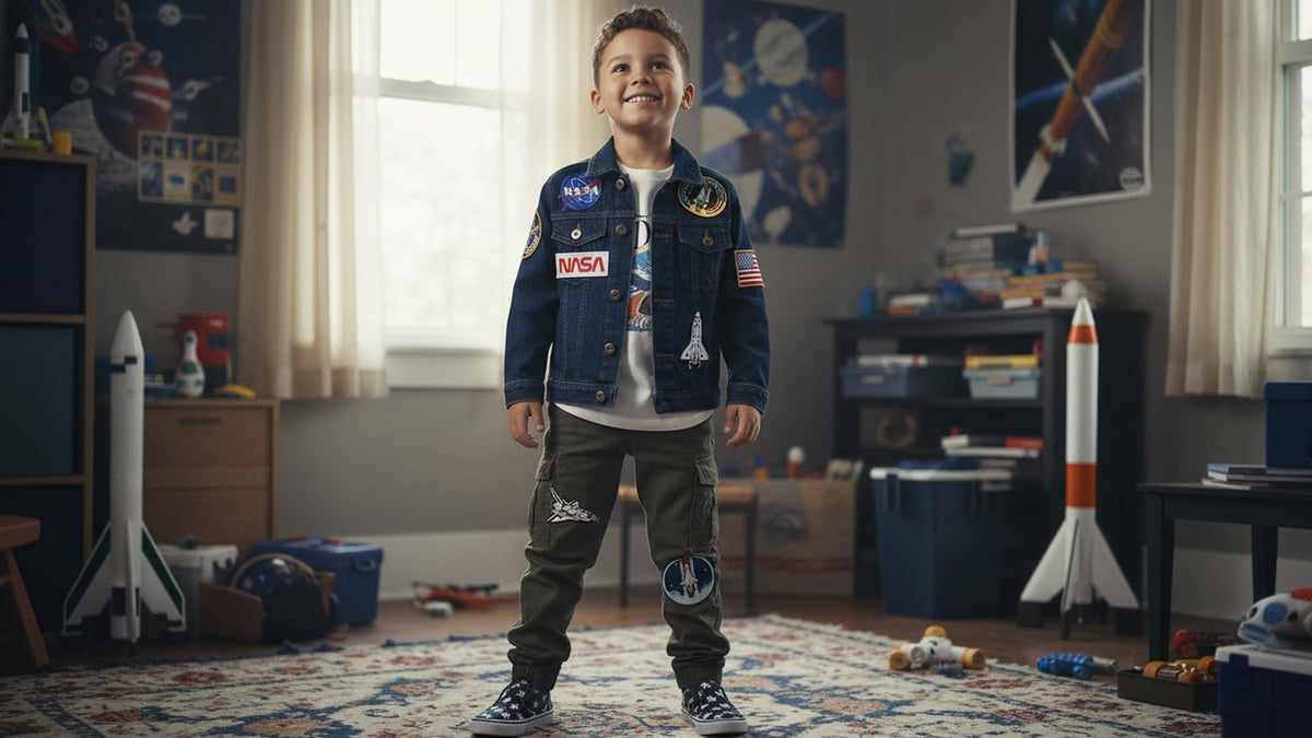 6 pcs Set NASA Astronaut Patches USA Flag Space Shuttle Iron On/Sew On for Jacket, Backpack, Cap - Embroidered Appliques