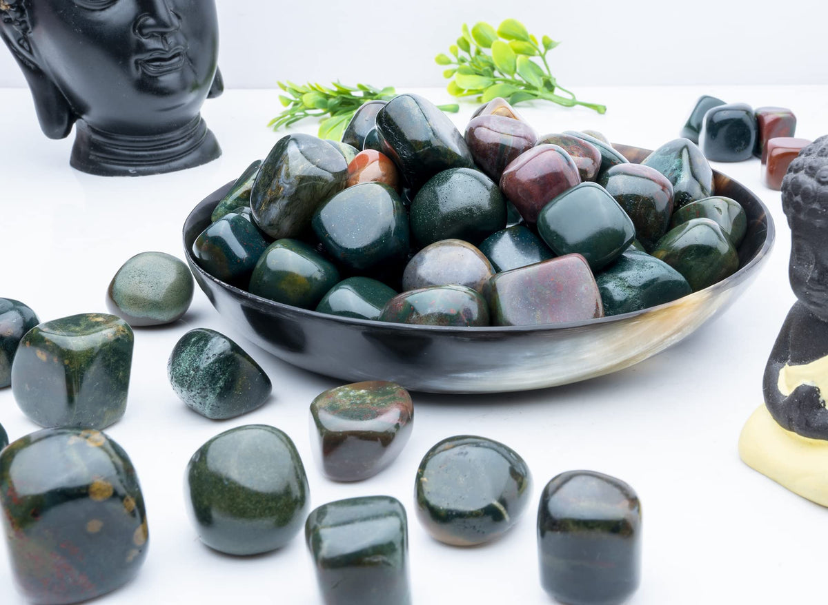 BEZAVO Bloodstone Healing Crystals Stones Set Tumbled Stones and Crystals Bulk for Healing, Reiki, Meditation, Witchcraft Crystals Gemstone for and Spiritual Home Decor 20-25 mm, 1LB