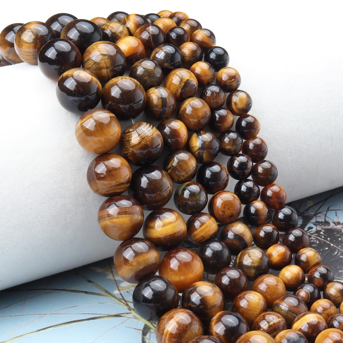 Siomia 60pcs 6mm Natural Yellow Tiger Eye Gemstone Beads Energy Healing Crystal Round Loose Stone Beads for Jewelry Making, DIY Bracelets Necklaces