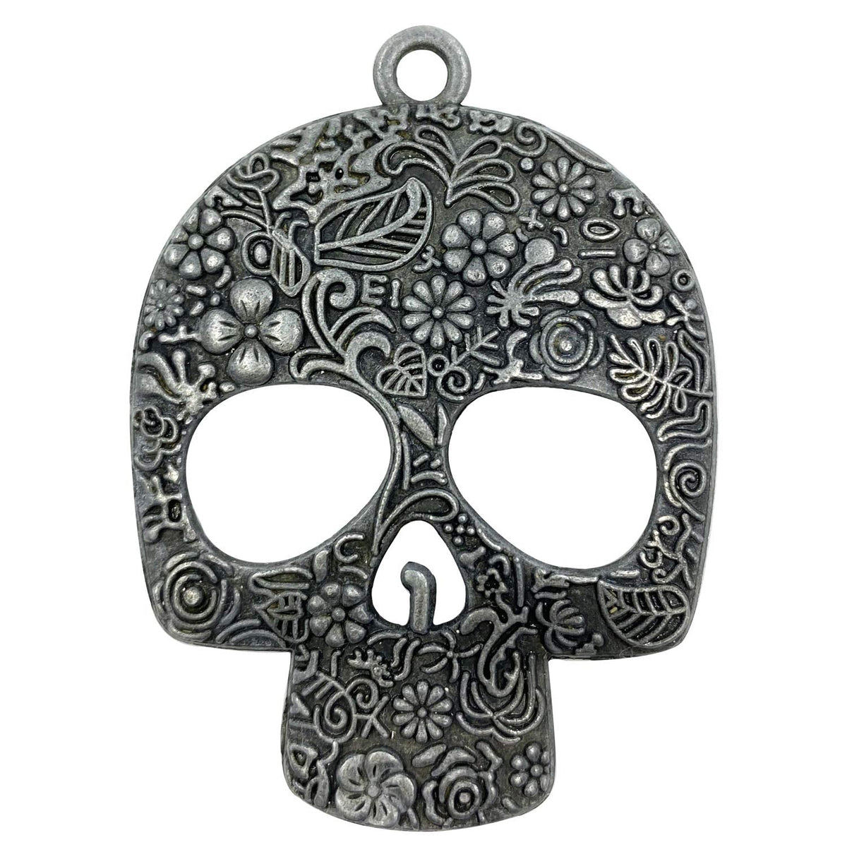 ZILucky Set of 12 Sugar Skull Shower Curtain Hooks Decorative Home Bathroom Stainless Steel Rustproof Skeletons Shower Curtain Rings Decor Accessories (Pewter)