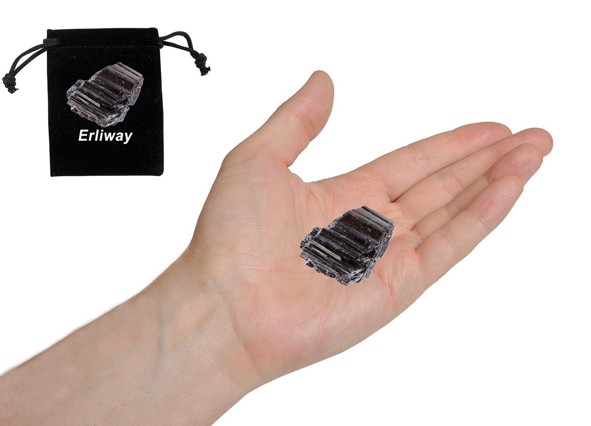 Black Tourmaline Raw Crystals, Large 1.25-2.0" Healing Crystals Natural Rough Stones Crystal for Tumbling, Cabbing, Fountain Rocks, Decoration, Polishing, Wire Wrapping, Wicca & Reiki