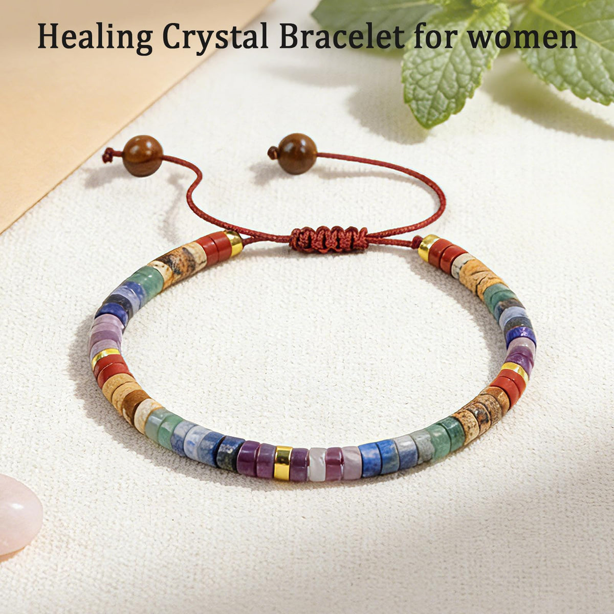 RuiLove Chakra Bracelets for Women, 7 Chakras Stone Healing Crystal, Anxiety and Protection Bracelet, Spiritual Jewelry Gifts