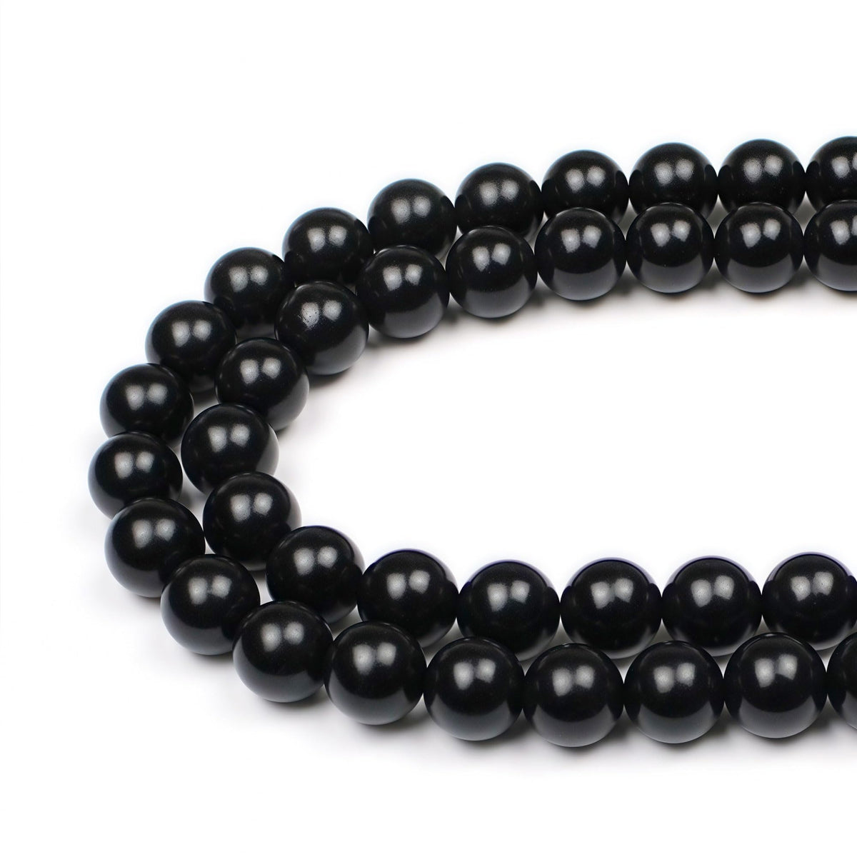 MJDCB Real Stone Beads Natural Matte Black Onyx Agate Round Loose Bead for Jewelry Making DIY Bracelet Necklace(10mm)