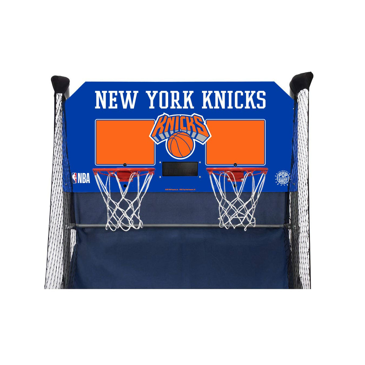 Pop-A-Shot - Home Dual Shot with New York Knicks NBA Graphics l Sensor Scoring l 16 Game Modes l 7 Balls l Foldable Storage l for All NBA Fans