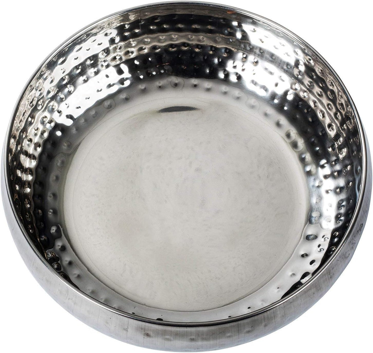 Bonito Home Salad Bowl and Serving Utensils - Hammered Detailing - Stainless Steel Mixing Bowls with Lids- Luxurious Serving Bowls (12" Silver Hammered Salad Bowl)