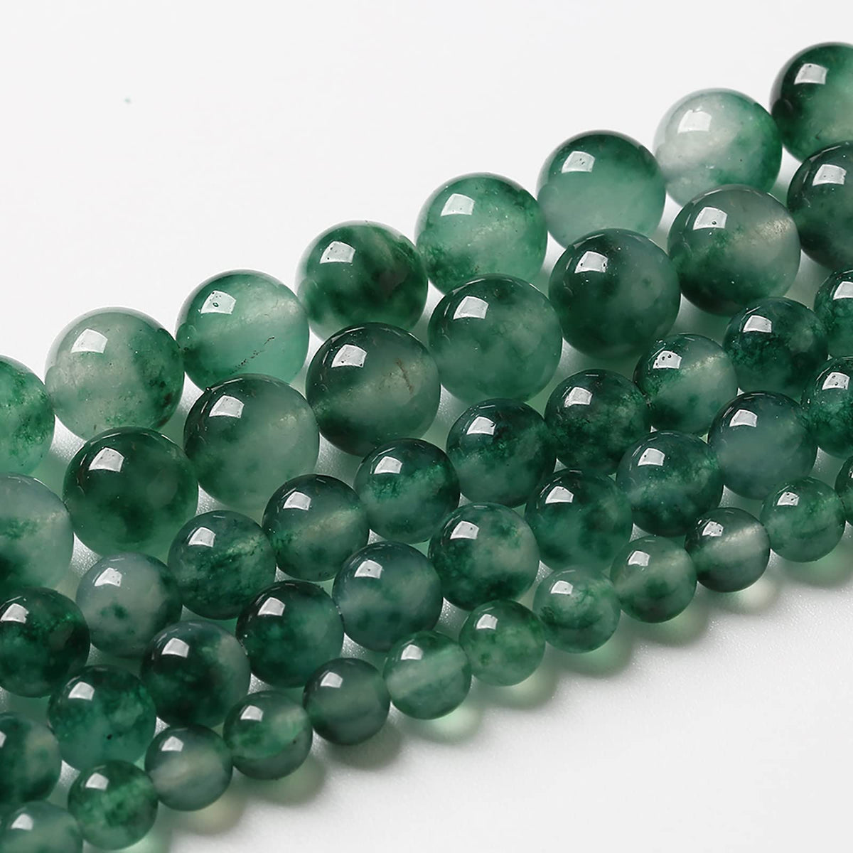 90pcs 4mm Natural Water Grass Jades Chalcedony Beads Round Loose Beads for Jewelry Making DIY Bracelets Crystal Energy Healing Power Stone(4mm, Water Grass Jade Beads)