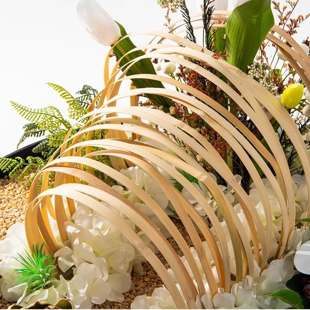 Large Round Table in The Middle of the Turntable Flower Hotel Restaurant Light Luxury Decorations Landscape Fake Plants(Medium)