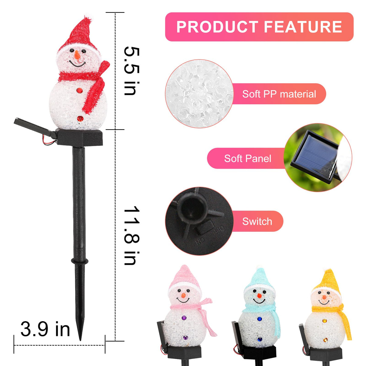 Outdoor Christmas Decorations 2025-Christmas Light Stakes for Yard-Snowman Solar Lights-Snowman Christmas Ornaments for Yard Garden Lawn Landscape Patio Walkway Decor