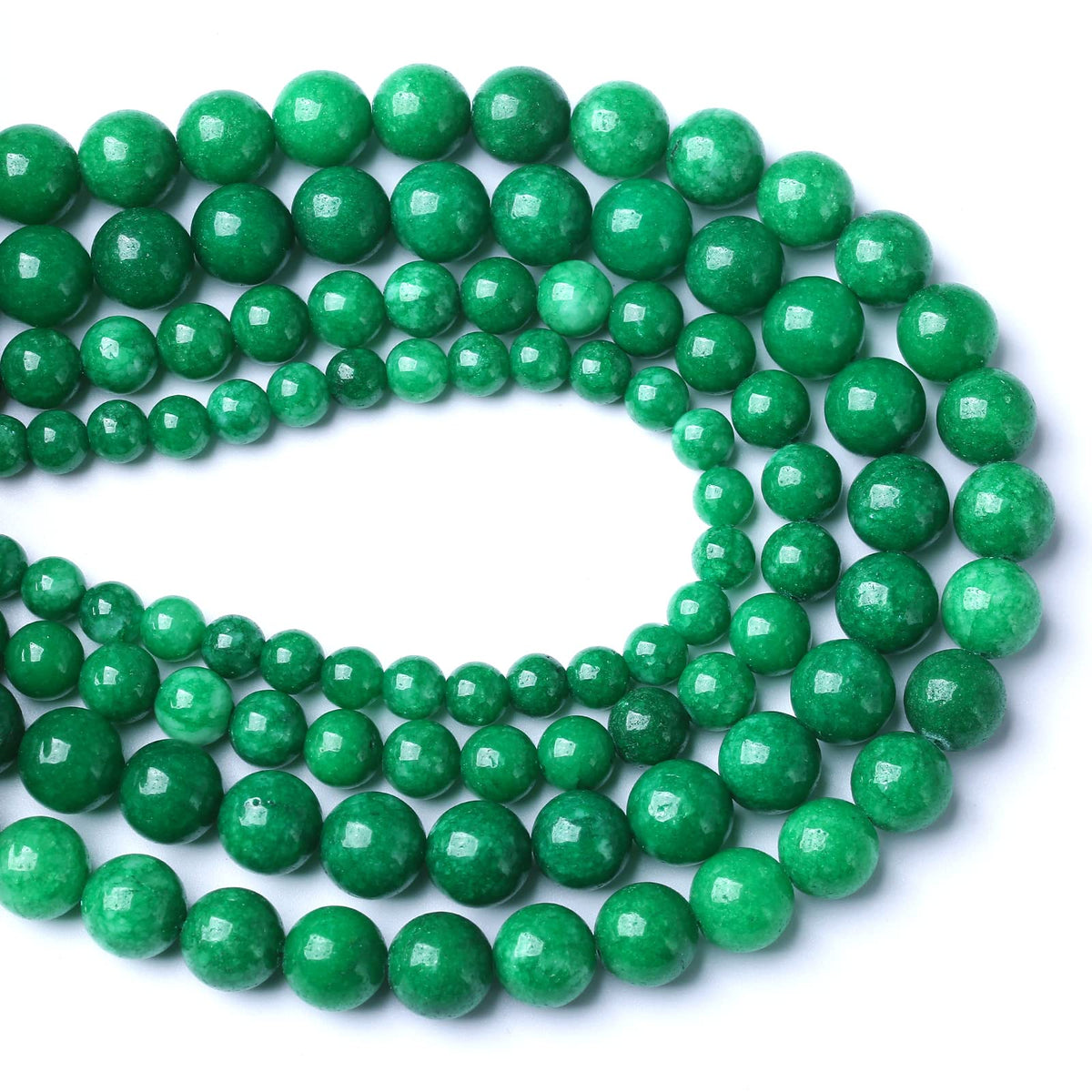 12MM 32PCS Natural Stone Green Cloudy Jade Spacer Loose Beads for Jewelry Making DIY Bracelet Necklace 1 Strand 15’’