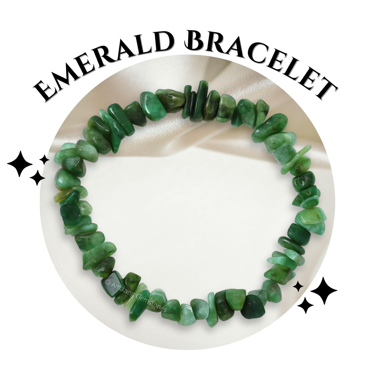 Amazing Gemstone Chips Bracelet (Emerald)