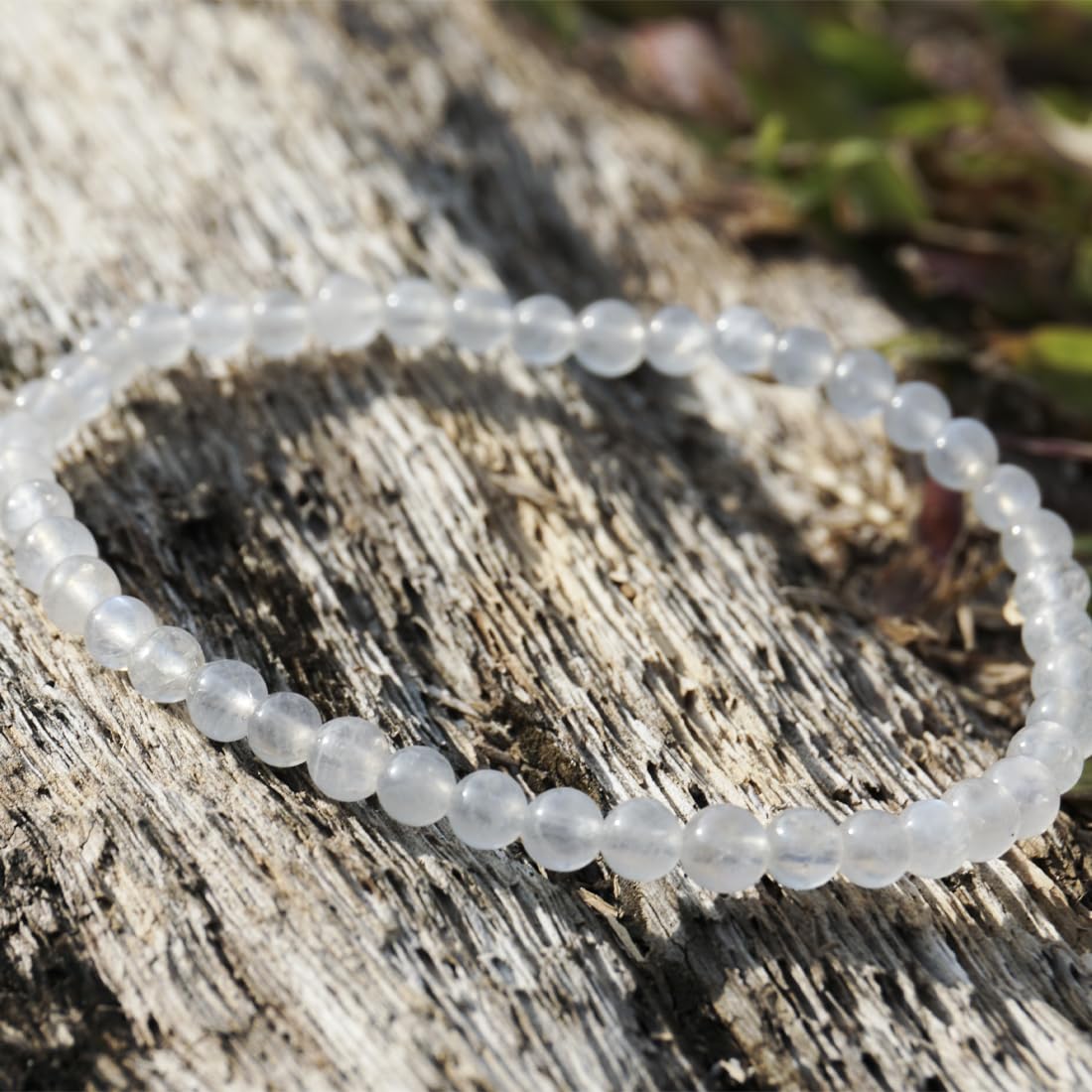 4MM Blue Moonstone Bracelet for Men Women | Fits for 6-6.5" Wrist | Natural Crown Chakra Crystal for Emotion Spiritual | Gemstones for Relationship & Love