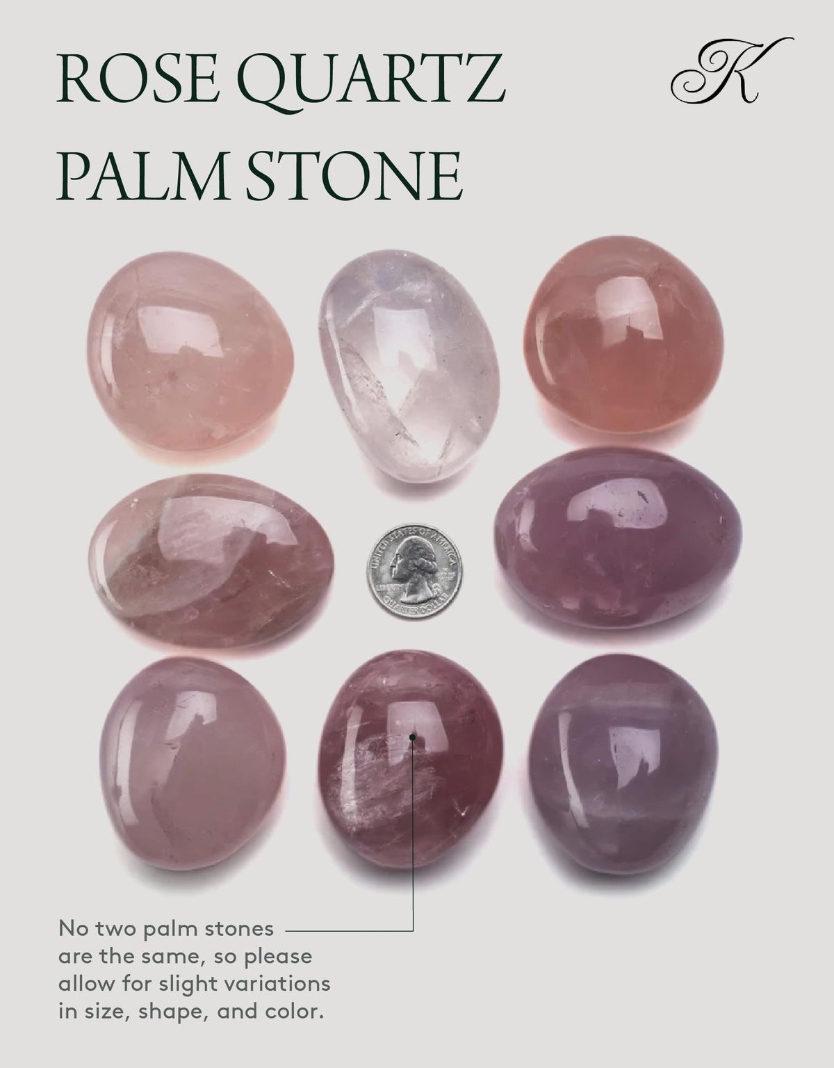 KALIFANO Rose Quartz Palm Stone with Healing & Calming Effects - AAA Grade High Energy Cuarzo Rosa with Information Card - Reiki Worry Crystal Used for Friendship and Love (Family Owned and Operated)