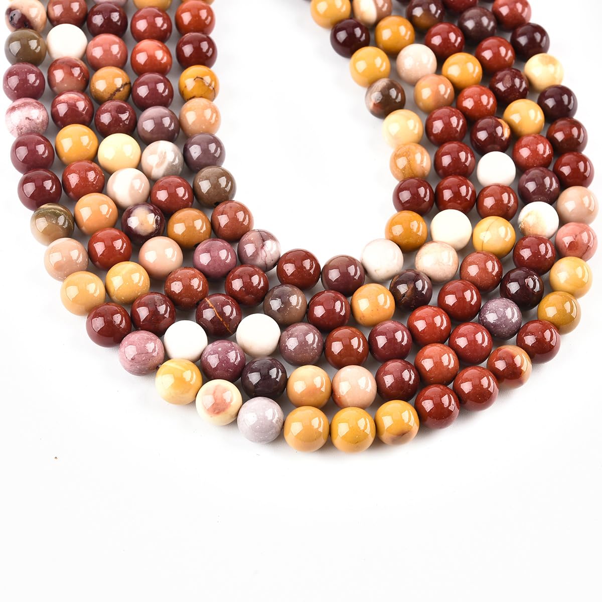 LIFAVOVY Mookaite Jasper Beads for Jewelry Making Natural Gemstone Semi Precious 10mm Round 15 inch(37-39pcs)