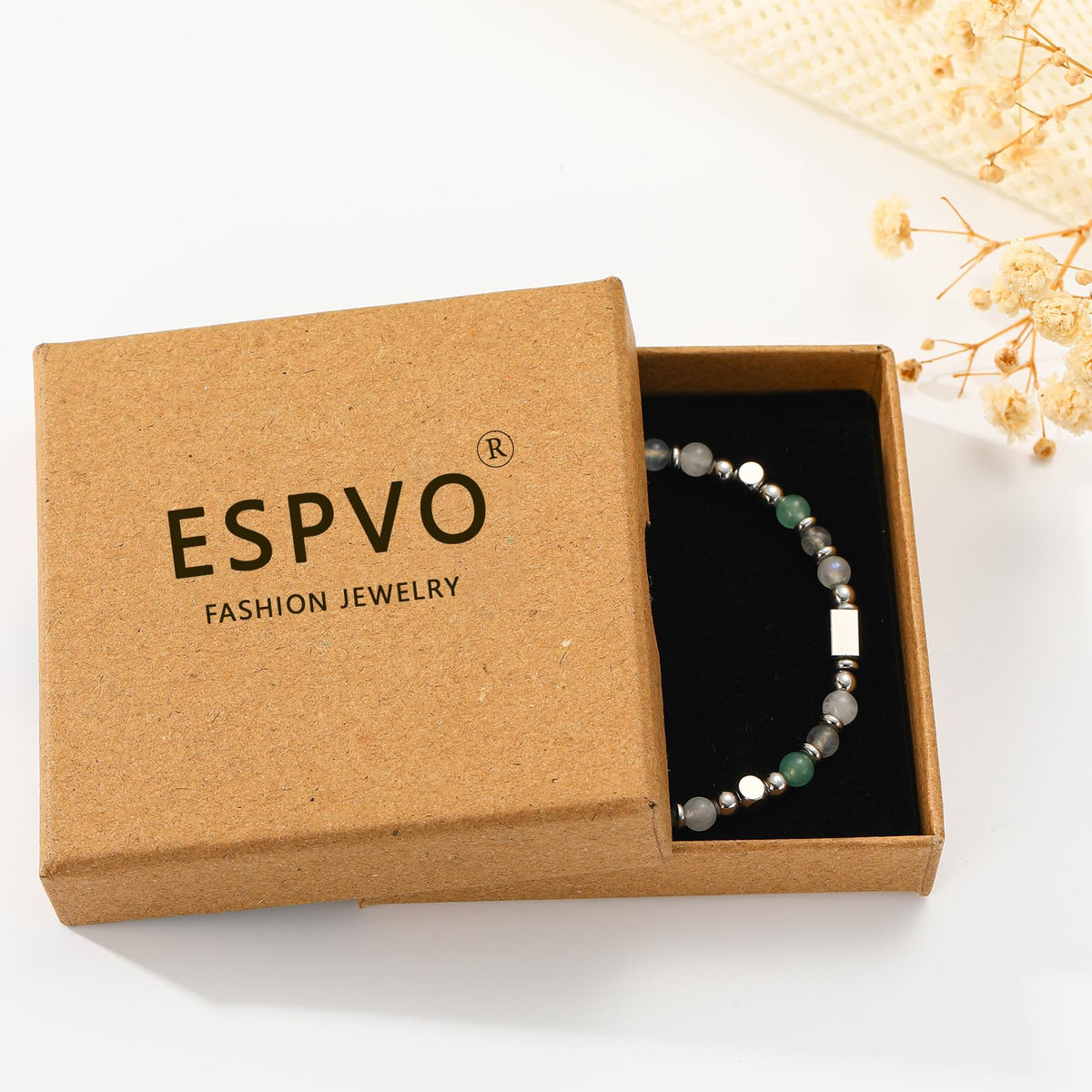 ESPVO Protection Bracelet for Women Gifts Empath Crystals Healing Emf Amethyst Hematite Jewelry Natural Stones Teens