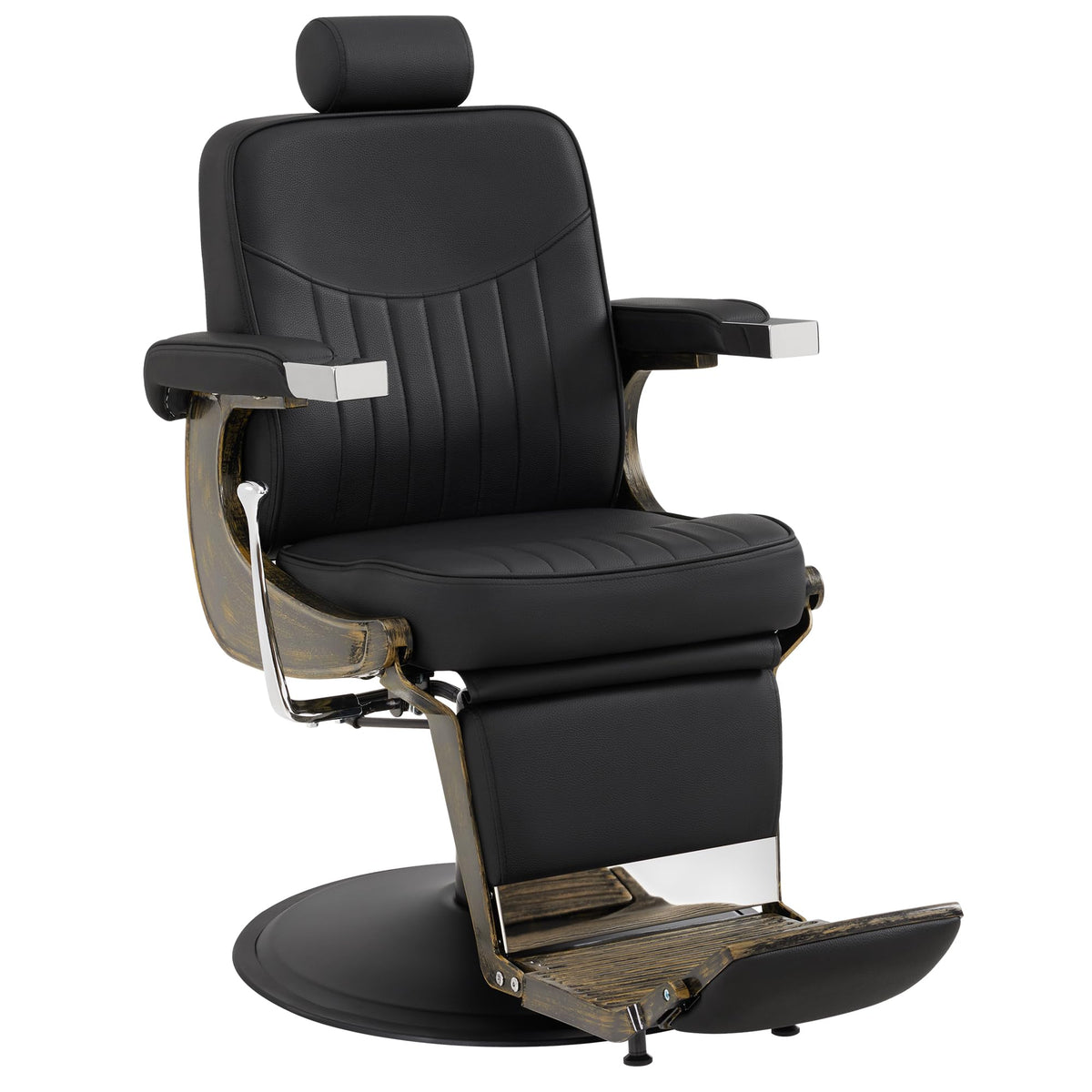 BarberPub Vintage Barber Chair Heavy Duty Metal Frame All Purpose Hydraulic Recline Beauty Salon Spa Equipment 2905