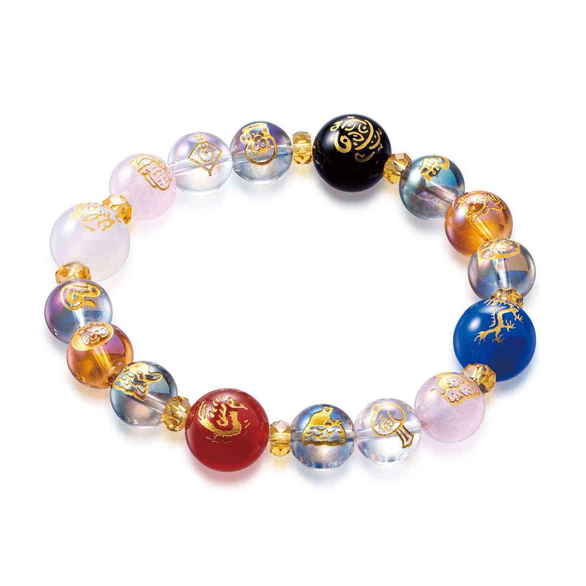 横浜わくわく館 Japan money lucky charms bracelet crystal bracelets feng shui good luck japan traditional design wealth men women unisex stretch