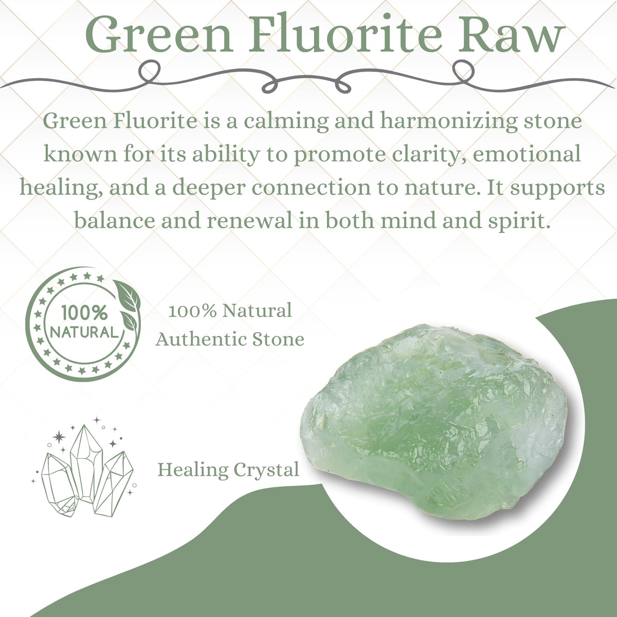 ANAYA AGATE Green Fluorite 2 Pcs Raw Crystals Rough Gemstones w/Authenticity Card, Velvet Pouch - Large 1.25–2.0" Raw Stones for Tumbling, Cabbing, Polishing, Cutting Natural Healing Crystals for Home Decor, DIY Stones