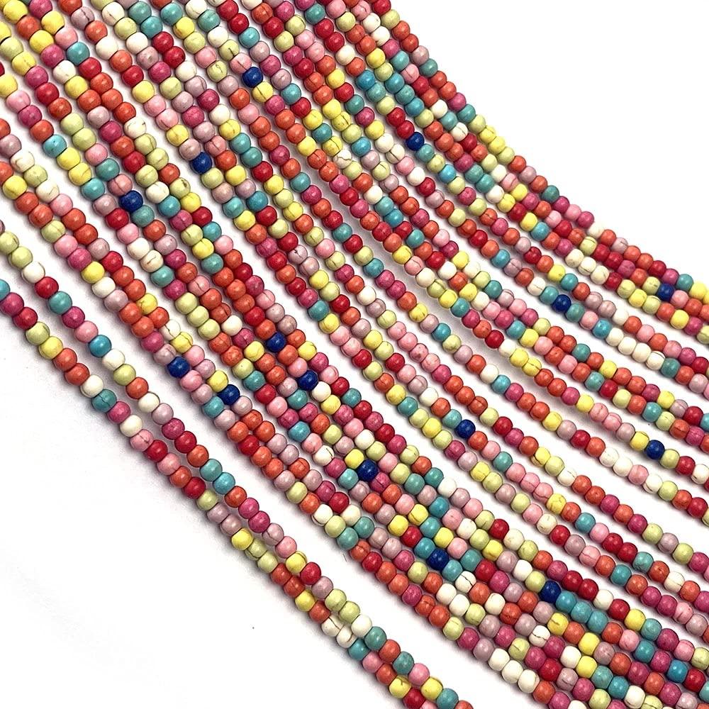 12mm 30pcs Beads Round Shape Howlite Turquoises Natural Stone Bracelets Pendants Charms Earrings Round Accessories Crafts Wholesale (12mm, Mix Color)