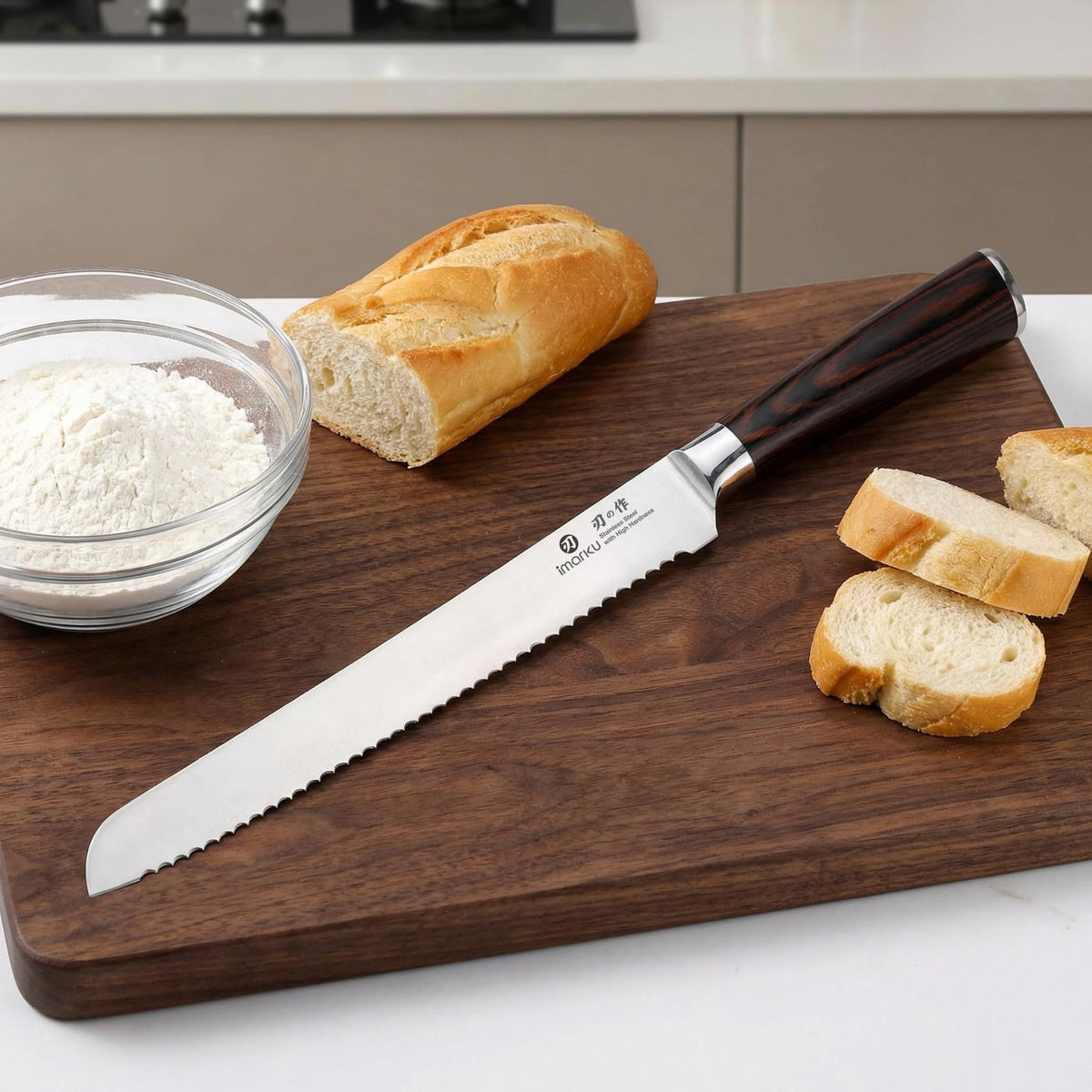 imarku Bread Knife, German High Carbon Stainless Steel Professional Grade Bread Slicing Knife, 10-Inch Serrated Edge Cake Knife, Bread Cutter for Homemade Crusty Bread, Mothers Day Gifts