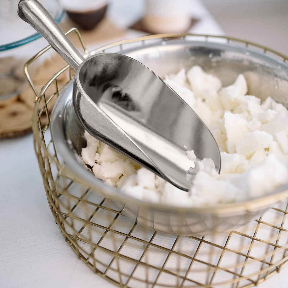 Amazing Abby - Elsa - 12-Ounce Aluminum Ice Scoops (Set of 2), Cast Aluminum Utility Scoops, Food-Grade, Good for Home and Commercial Use, NOT Dishwasher-Safe, Hand-Wash Recommended