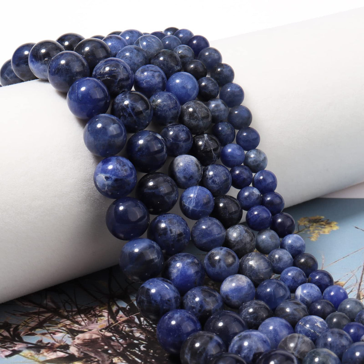 35pcs 10mm Natural Stone Beads Blue Sodalite Beads Energy Crystal Healing Power Gemstone for Jewelry Making, DIY Bracelet Necklace