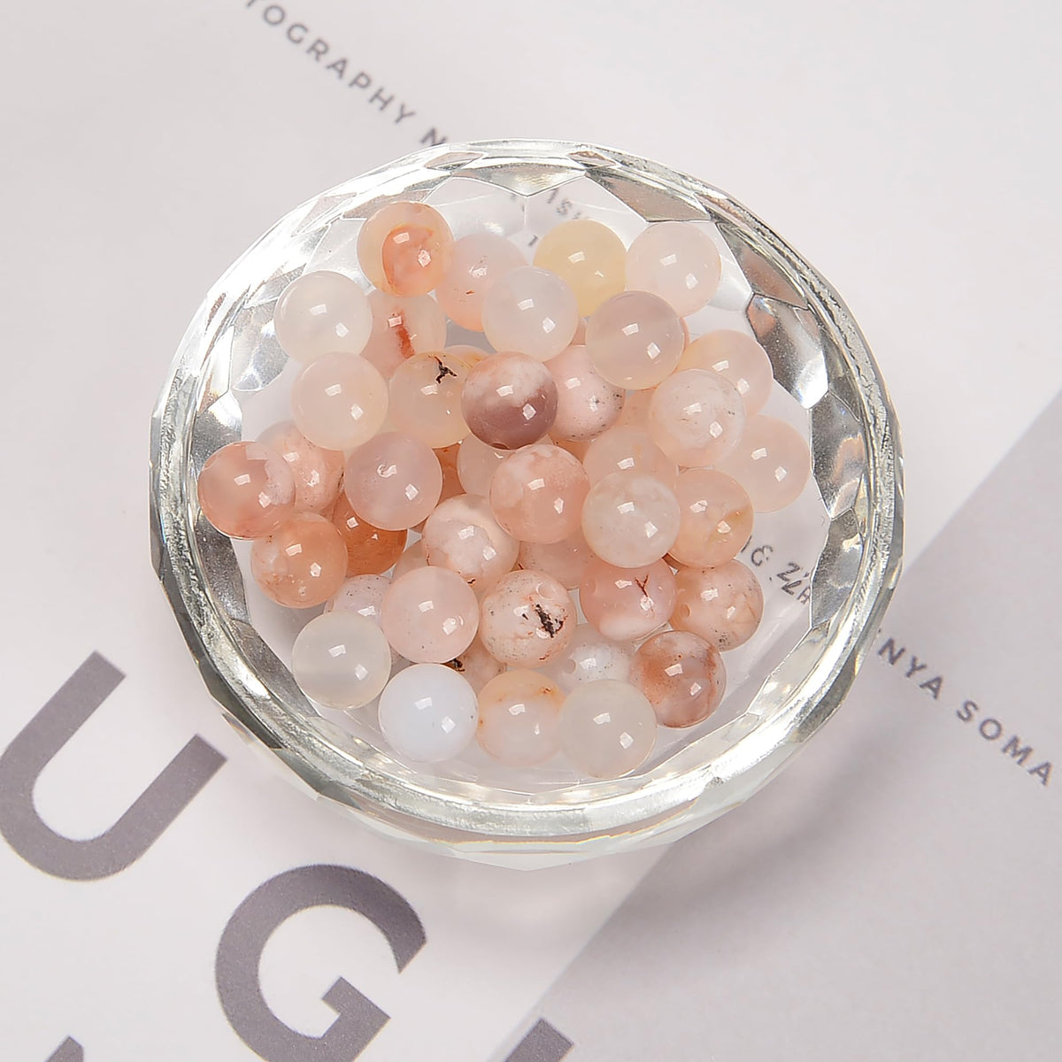 65Pcs 6mm Coffee Vein Agate Natural Round Loose Real Stone Beads Gemstone Genuine for DIY Hand Made Craft Jewelry Bracelet Earring Necklace String Making Energy Healing Power