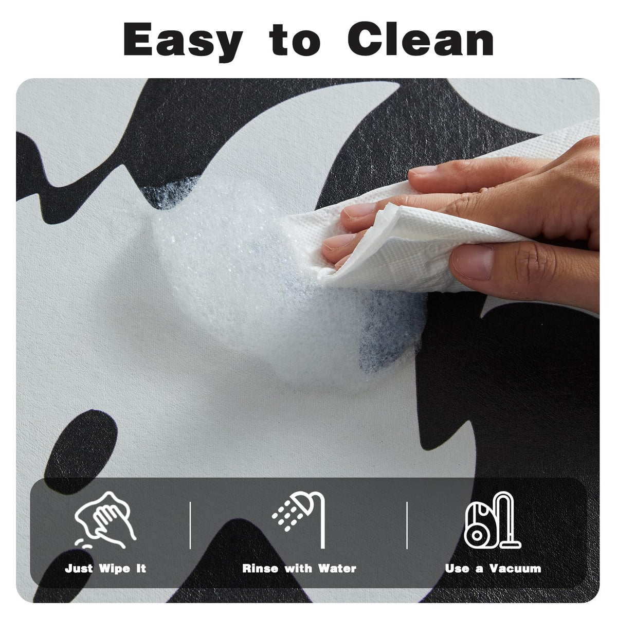TYUU Halloween Bath Mat, Thin Halloween Bathroom Rug Non Slip Quick Dry Ghost Bath Mat Fits Under Door Thin Floor Mat Halloween Decor, 17''x30'', Ghosts Black