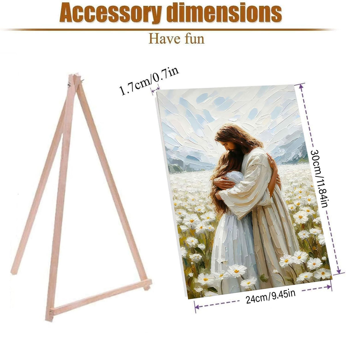 BAWKENTON 3 Pack Jesus Paint by Numbers Kits for Adults with Framed Canvas - with Wooden Easel, Number Artist Paint by Number on Canvas, DIY Acrylic Oil Painting Kits for Home Decor 9.45x11.84in