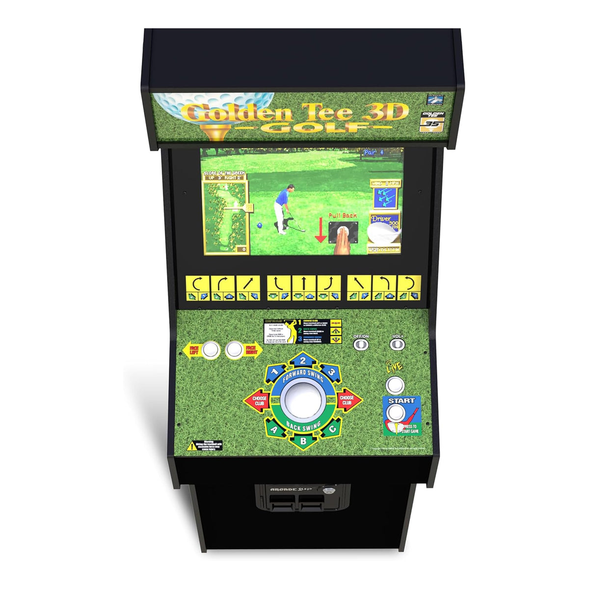 ARCADE1UP Golden Tee 3D Deluxe Arcade Machine, Built for Your Home, Over 5-Foot-Tall Cabinet with 8 Classic Games