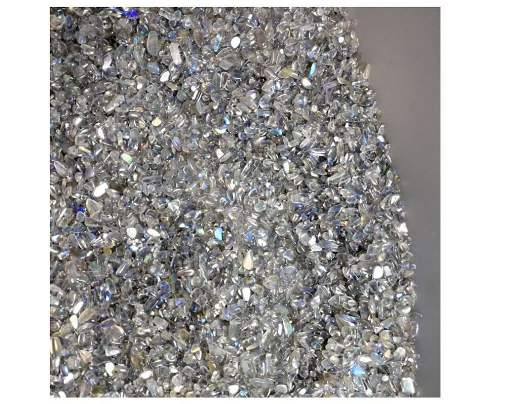 1 lb Small Natural Moonstone Tumbled Chips Crushed Gemstones Healing Crystals for Home Decoration, Jewelry Making, Fish Tank, Garden, Vase, Plant, Reiki