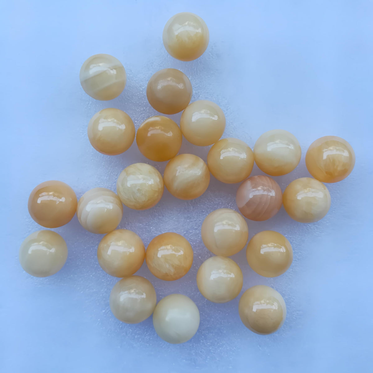 Sunshcat Natural Yellow Jade 0.78 Inchs Crystals and Healing Stone Ball Set,Home Desktop Feng Shui Array Decoration(7 Pieces) ﻿