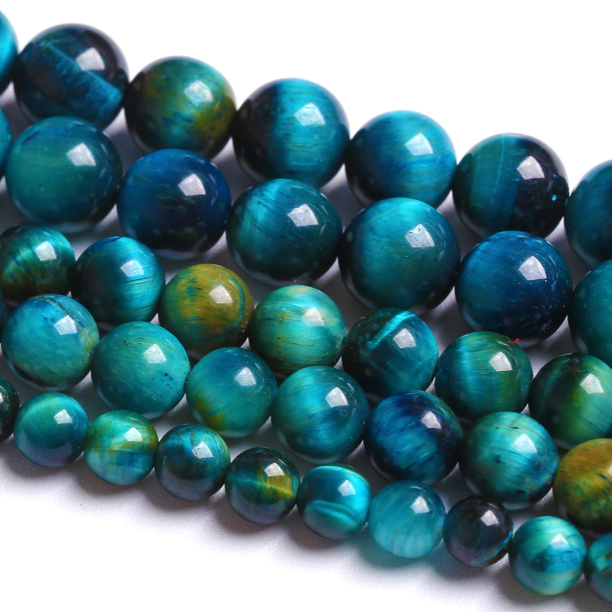 6mm 60PCS Peacock Blue Tiger Eye Stone Beads Natural Crystal Spacer Loose Beads for Jewelry Making DIY Bracelet Semi Precious 1 Strand 15 inches