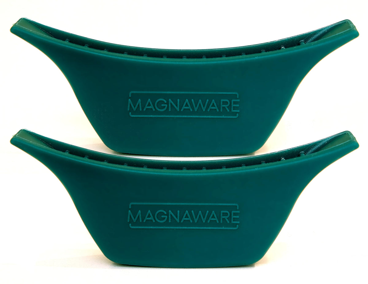 Magnaware Silicone Handle Covers – Heat-Resistant Pot Holders for Magnaware Oval & Round Dutch Ovens, Stockpots – Non-Slip Silicone Grips for Safe Handling – Green (Set of 2)