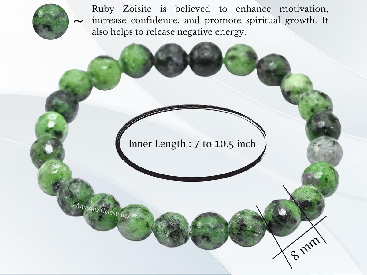 Amazing Gemstone Ruby Fuchsite Bracelet for Women - Chakra Mens Bracelet Protection Crystals and Healing Stones - Blessing Bracelet Spiritual Meditation Gift Christmas Stocking Stuffers