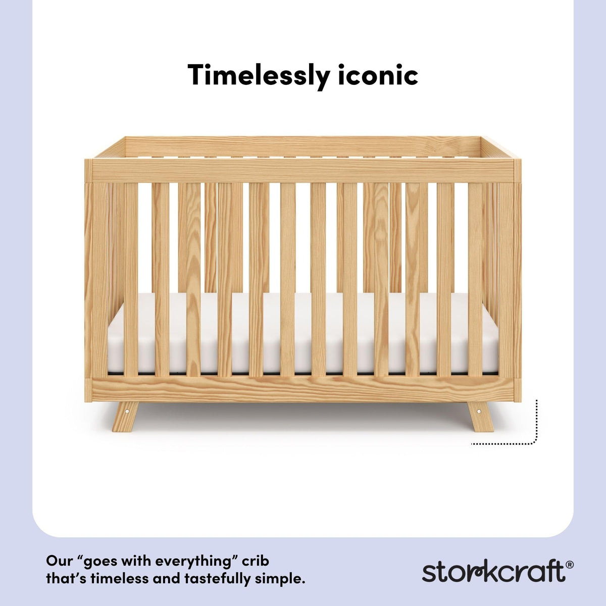 Storkcraft Beckett 3-in-1 Convertible Crib – GREENGUARD Gold Certified, Fits Standard Crib Mattress, Converts to Toddler Bed and Daybed, 4 Mattress Heights, Grow-with-Me Design (Natural)