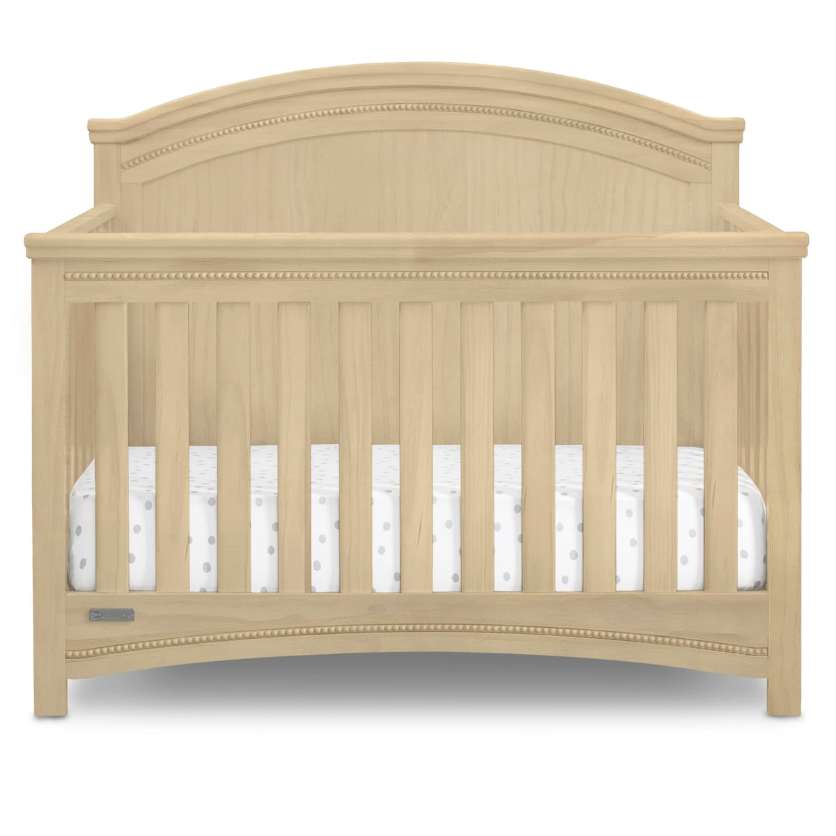 Simmons Kids SlumberTime Emma 4-in-1 Convertible Baby Crib N More - Greenguard Gold Certified, Natural Sandstone