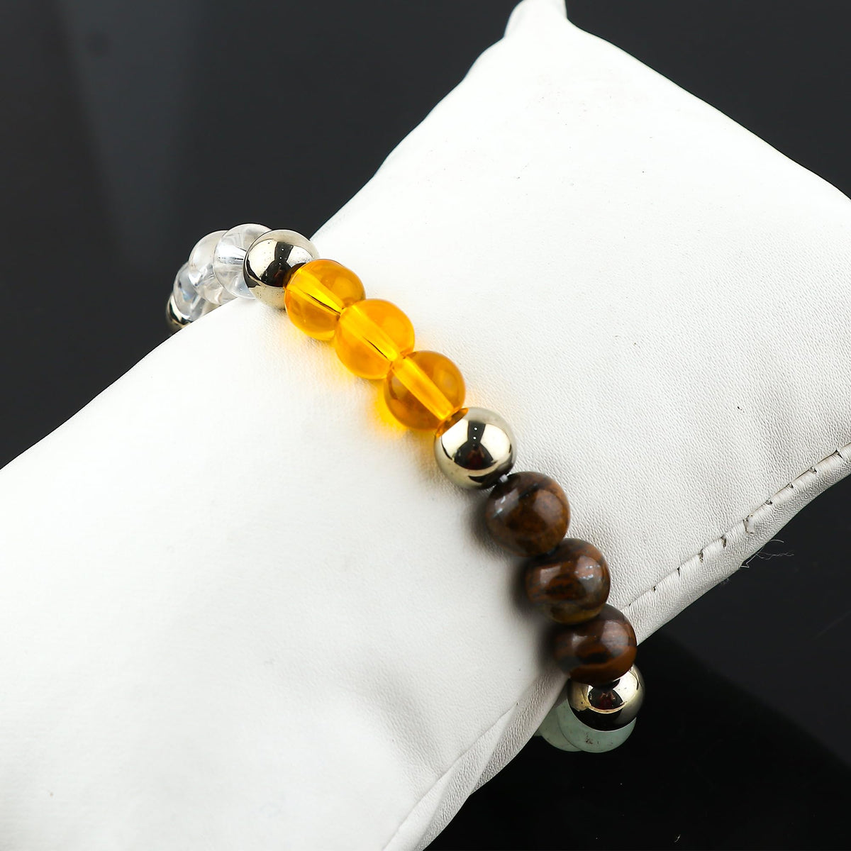 CRYSTALIS Wealth Bracelet, Mix Gemstone Crystals Bracelet for Boosting Money and Good Luck - 8mm Beaded Bracelet for Women Men Unisex - Elastic Adjustable Size