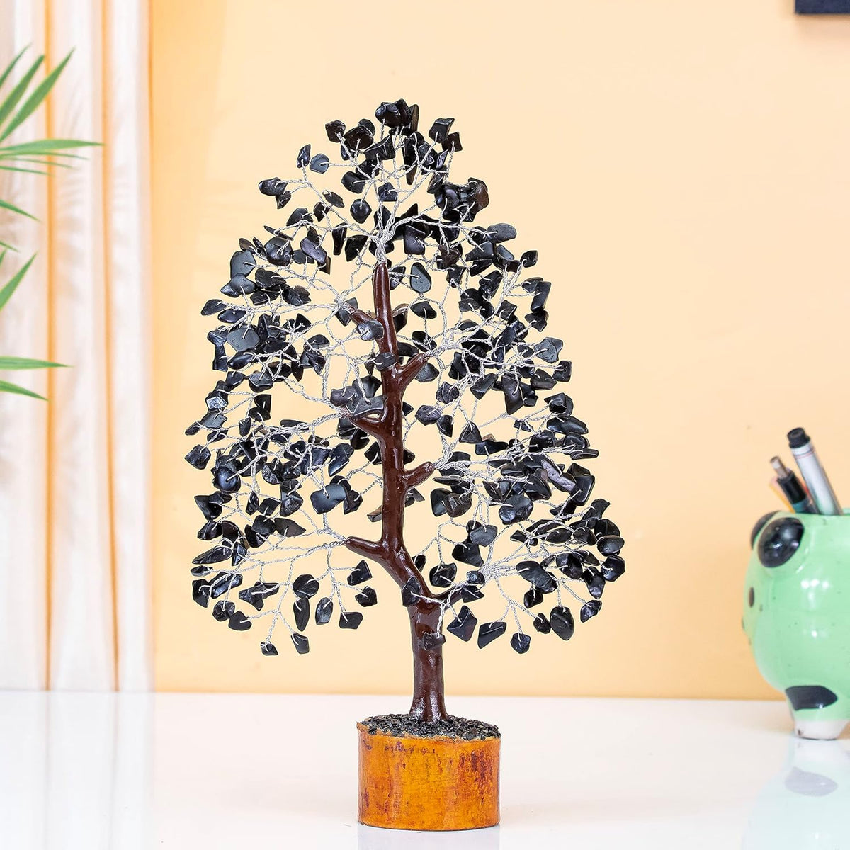 Crocon® Black Tourmaline Crystal Tree of Life Birthday Gifts for Men, Dad, Friend Healing Crystals Spiritual Shelf Crystal Decor Feng Shui Table Decor Gift for Men Housewarming Unique Home Decor